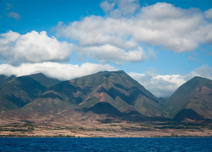 Clouds over Maui mountains.