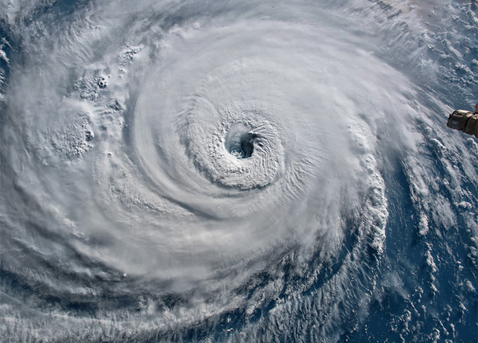 A hurricane satellite image.